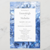 Blue Sapphire Gemstone Hochzeitsprogramme (Vorderseite)