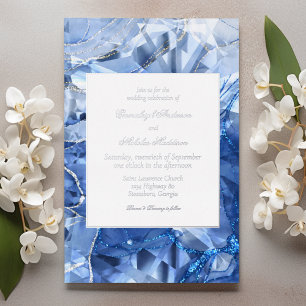 Blue Sapphire Gemstone Wedding Folieneinladung