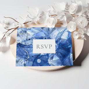 Blue Sapphire Gemstone Wedding RSVP Einladungspostkarte