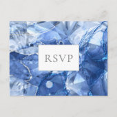 Blue Sapphire Gemstone Wedding RSVP Einladungspostkarte (Vorderseite)