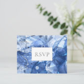 Blue Sapphire Gemstone Wedding RSVP Einladungspostkarte (Stehend Vorderseite)