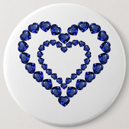 Blue Sapphire Heart Button