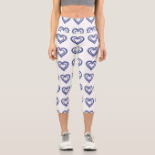 Blue Sapphire Heart Capri Leggings (Vorderseite)