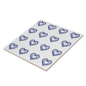 Blue Sapphire Heart Fliese (Seite)