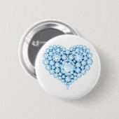 Blue Sapphire Heart Gems Button (Vorne & Hinten)