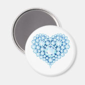 Blue Sapphire Heart Gems Magnet (Vorderseite/Rückseite)
