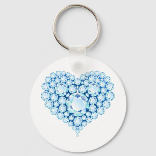Blue Sapphire Heart Gems Schlüsselanhänger
