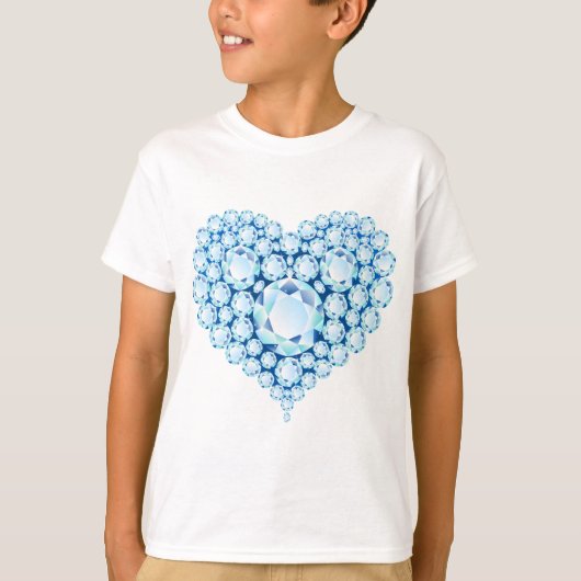 Blue Sapphire Heart Gems T-Shirt (Vorderseite)