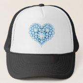 Blue Sapphire Heart Gems Truckerkappe (Vorderseite)
