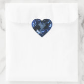 Blue Sapphire Heart Herz-Aufkleber (Tasche)