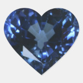 Blue Sapphire Heart Herz-Aufkleber (Vorderseite)