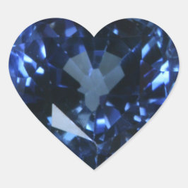 Blue Sapphire Heart Herz-Aufkleber