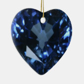 Blue Sapphire Heart Keramikornament (Rechts)