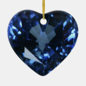 Blue Sapphire Heart Keramikornament (Vorne)