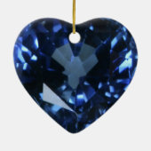 Blue Sapphire Heart Keramikornament (Hinten)
