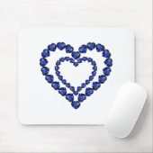 Blue Sapphire Heart Mousepad (Mit Mouse)