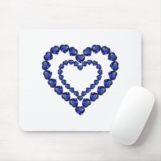 Blue Sapphire Heart Mousepad (Mit Mouse)