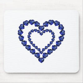 Blue Sapphire Heart Mousepad