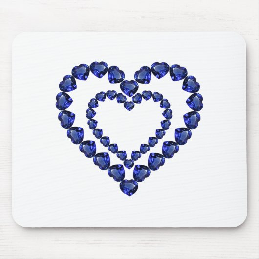 Blue Sapphire Heart Mousepad (Vorne)