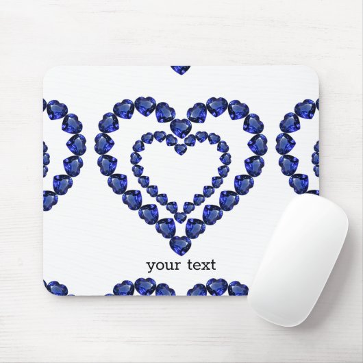 Blue Sapphire Heart Mousepad (Mit Mouse)