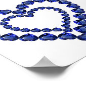 Blue Sapphire Heart Poster (Ecke)