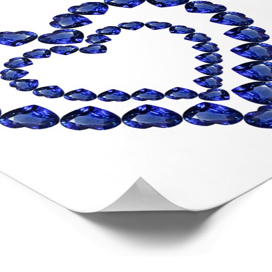 Blue Sapphire Heart Poster (Ecke)