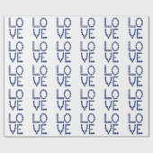 Blue Sapphire Liebe Geschenkpapier (Flach)