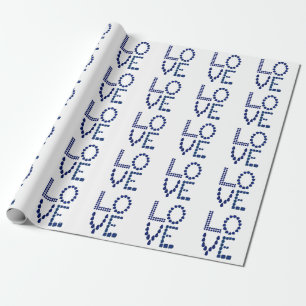 Blue Sapphire Liebe Geschenkpapier
