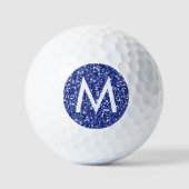 Blue Sapphire Personalisiert Modern Initial Golfball (Vorderseite)