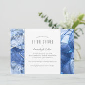 Blue Sapphire Princess Cut Gemstone Brautparty Einladung (Stehend Vorderseite)