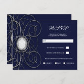 Blue Sapphire & Silver Diamond Anniversary UAWG Einladung (Vorne/Hinten)