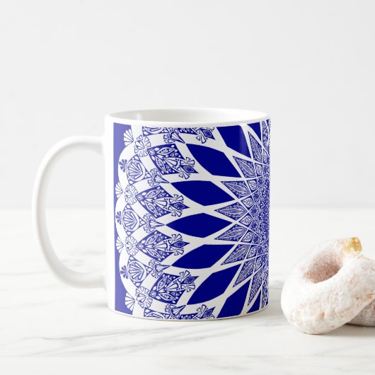 Blue Sapphire Tristyns Mandala Kaffeetasse (Mit Donut)