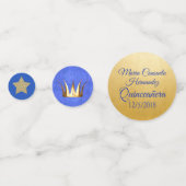 Blue Sapphire und Gold Custom Quinceanera Confetti Konfetti (Vorderseiten)