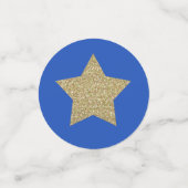 Blue Sapphire und Gold Custom Quinceanera Confetti Konfetti (Klein Vorderseite)