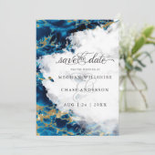 Blue Sapphire Watercolor Geode BarefootBride™ (Stehend Vorderseite)