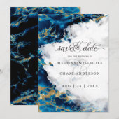 Blue Sapphire Watercolor Geode BarefootBride™ (Vorne/Hinten)