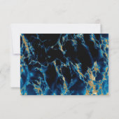 Blue Sapphire Watercolor Geode BarefootBride™ Einladung (Rückseite)