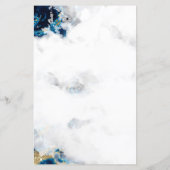 Blue Sapphire Watercolor Geode Blank Stationery (Rückseite)