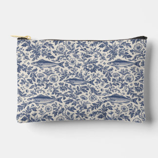 Blue Sardine Chinoiserie Cosmetic Pouch  Zubehörtasche