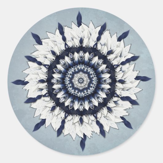 Blue Sash Mandala Art Sticker (Vorderseite)