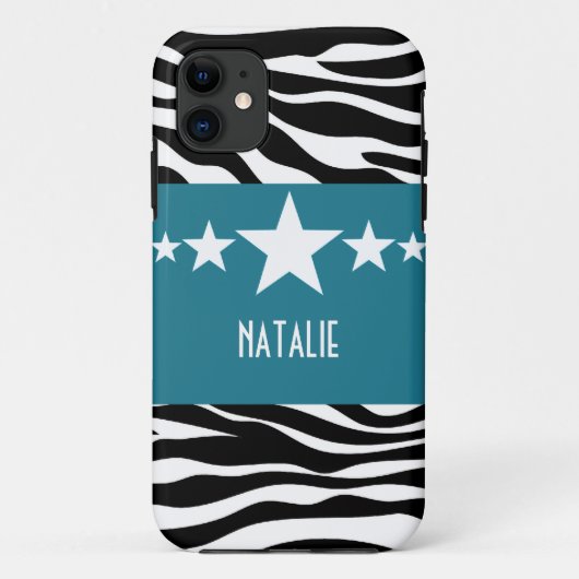Blue Sassy Star Zebra BT iPhone 5 Fall Case-Mate iPhone Hülle (Rückseite)