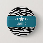 Blue Sassy Star Zebra Button (Vorderseite)