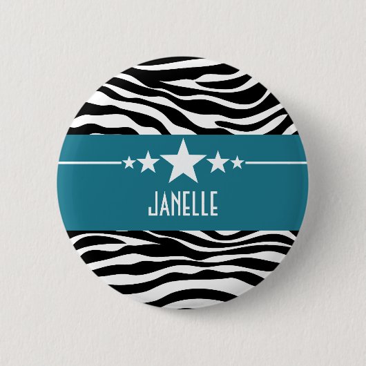 Blue Sassy Star Zebra Button (Vorderseite)