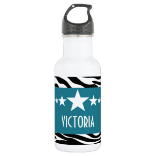 Blue Sassy Star Zebra Edelstahlflasche