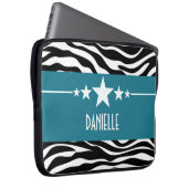 Blue Sassy Star Zebra Laptop Sleeve (Vorne Rechts)