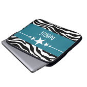 Blue Sassy Star Zebra Laptop Sleeve (Vorne Knopf)