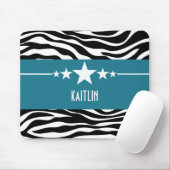 Blue Sassy Star Zebra Mousepad (Mit Mouse)