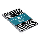 Blue Sassy Star Zebra Notebook Notizblock (Rechte Seite)