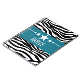 Blue Sassy Star Zebra Notebook Notizblock (Linke Seite)