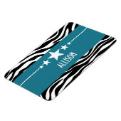 Blue Sassy Star Zebra Premium Magnet (Linke Seite)
